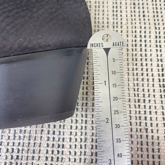 Antonio Melani Black Leather Ankle Booties Sz 10 Heel Minimalist Western Basics - Picture 9 of 10